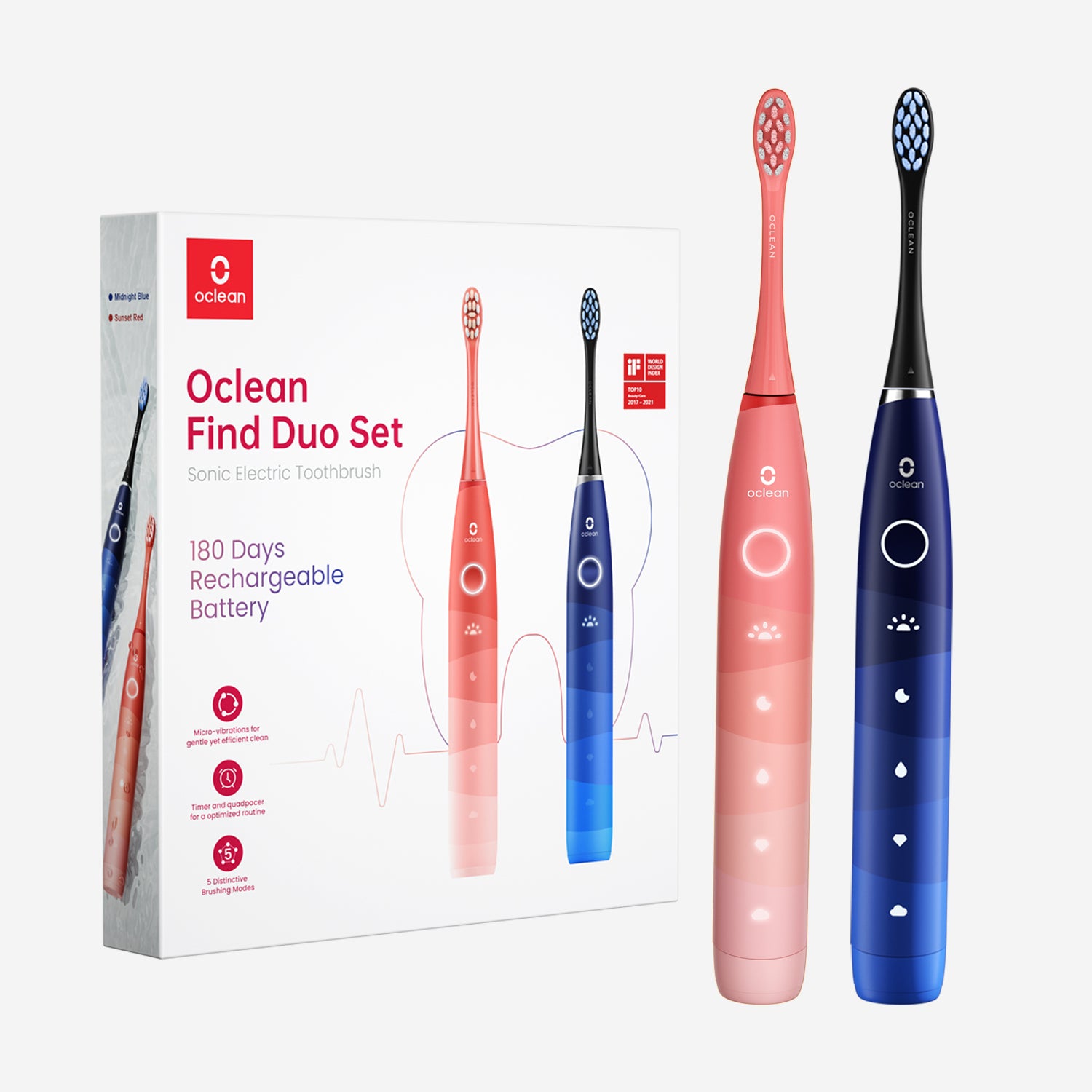 Oclean Find Duo Set Tandbørste